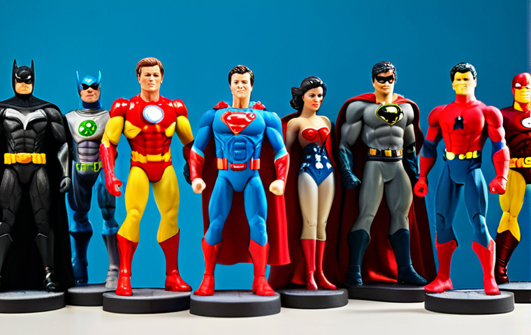 The Evolution of Action Figures**

"A well-lit, museum-style display showcasing vintage and modern superhero action figures. Focus on the evolution of detail and materials. From simple plastic toys to highly detailed resin statues. Background should feature subtle graphics illustrating key technological advancements. Safe for work, appropriate content, fully clothed, professional photography, family-friendly."

**
